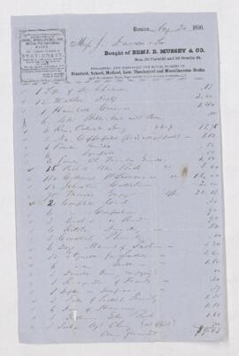 Account, 20 March 1850