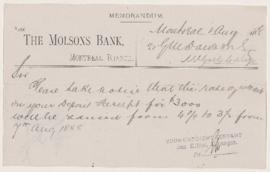 Memo, 1 August 1888