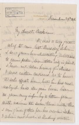 Letter, 29 November 1898
