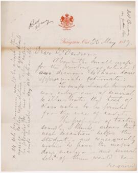 Letter, 25 May 1889
