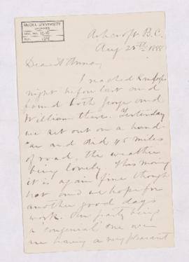 Letter, 25 August 1888