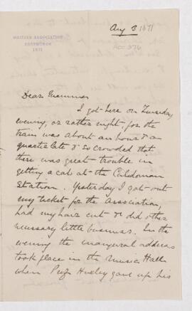 Letter, 3 August 1871