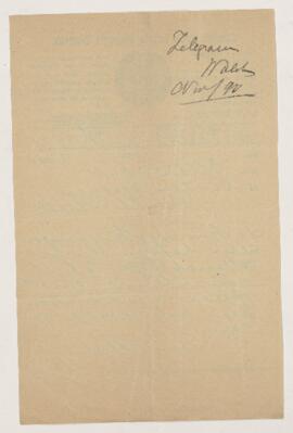 Letter, 4 November 1890