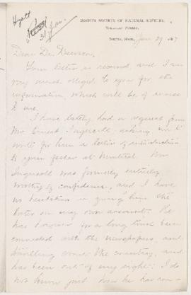 Letter, 29 January 1887