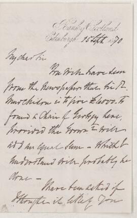 Letter, 15 September 1870