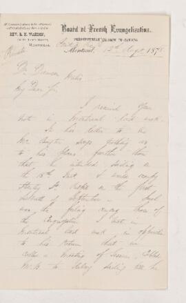 Letter, 12 August 1878