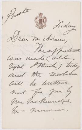 Letter, undated