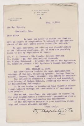 Letter, 5 August 1896