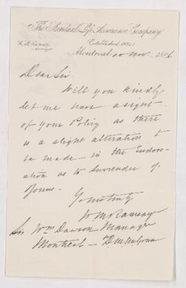 Letter, 10 November 1886