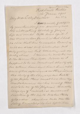Letter, 16 June 1901