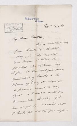 Letter, 15 November 1891