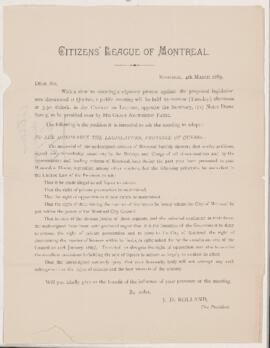 Letter, 4 March 1889