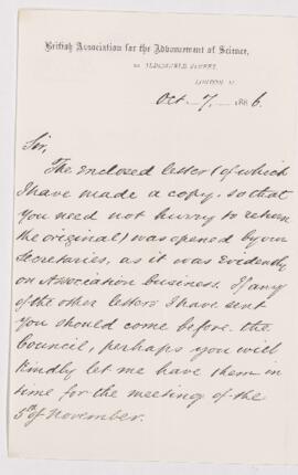 Letter, 7 October 1886
