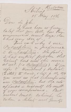 Letter, 15 May 1886