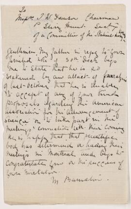 Letter from M. Barnstow