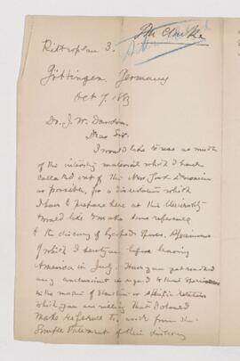 Letter, 7 October 1883