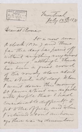Letter, 12 July 1878