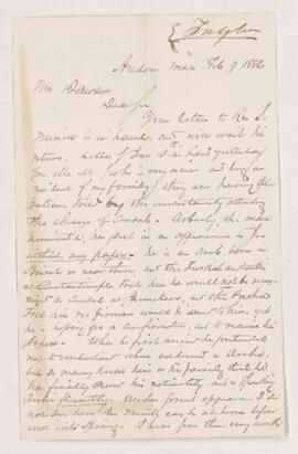 Letter, 9 February 1886