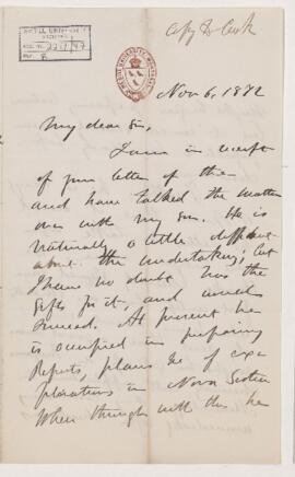 Letter, 6 November 1872