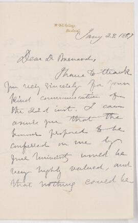 Letter, 29 January 1887