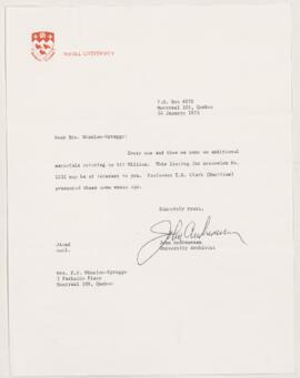 Letter, 24 January 1973