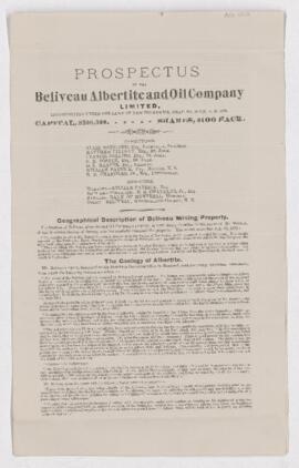 Prospectus of the Beliveau Albertite and Oil Company