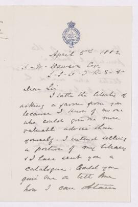 Letter, 5 April 1882