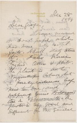 Letter, 28 December 1894