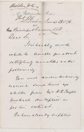 Letter, 28 June 1876