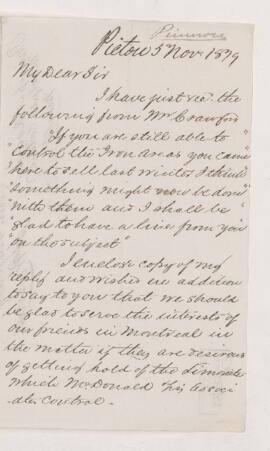Letter, 5 November 1879