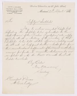 Letter, 6 April 1882