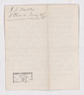Letter from John G. Miller to B.J. Harrington, written from Ottawa.