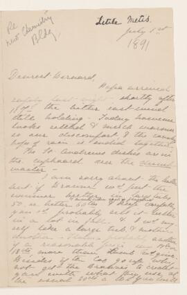Letter, 1 July 1891