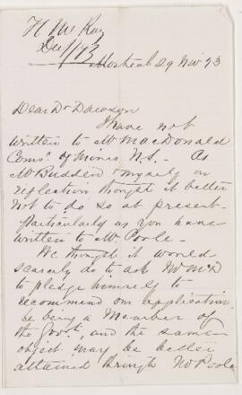 Letter, 29 November 1873
