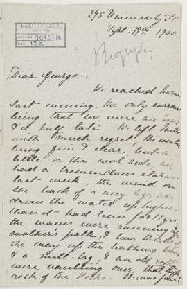 Letter, 19 September 1900