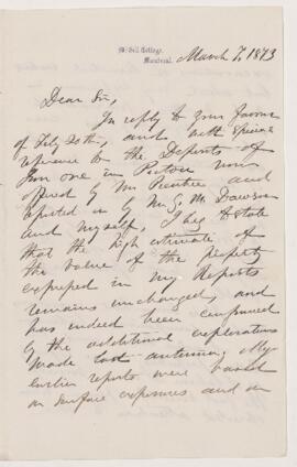 Letter, 7 March 1873
