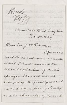 Letter, 27 February 1889