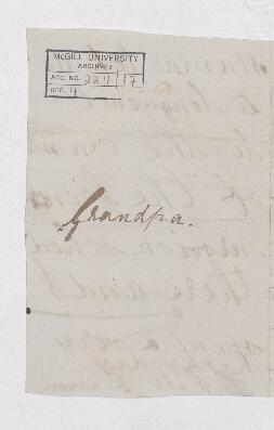 Letter from George Mercer Dawson