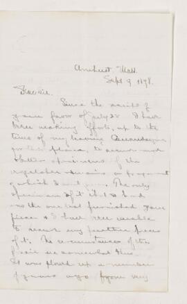 Letter, 9 September 1878