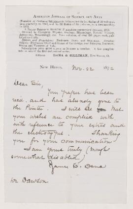 Letter, 22 November 1872