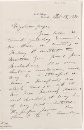Letter, 18 October 1870
