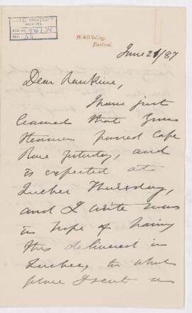 Letter, 21 June 1887