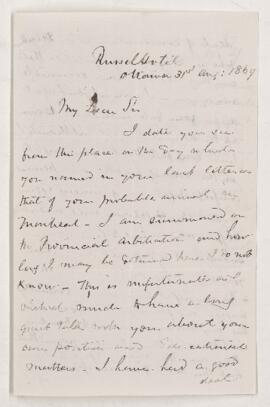 Letter, 31 August 1869