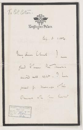 Letter, 8 September 1884
