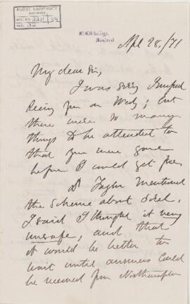 Letter, 28 April 1871.
