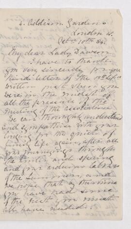Letter, 10 October 1884