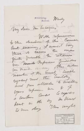 Letter to Selwyn