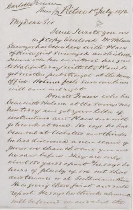 Letter, 1 July 1872