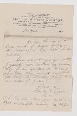 Letter from Romeike & Leavitt