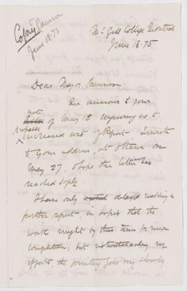 Letter, 18 June 1875